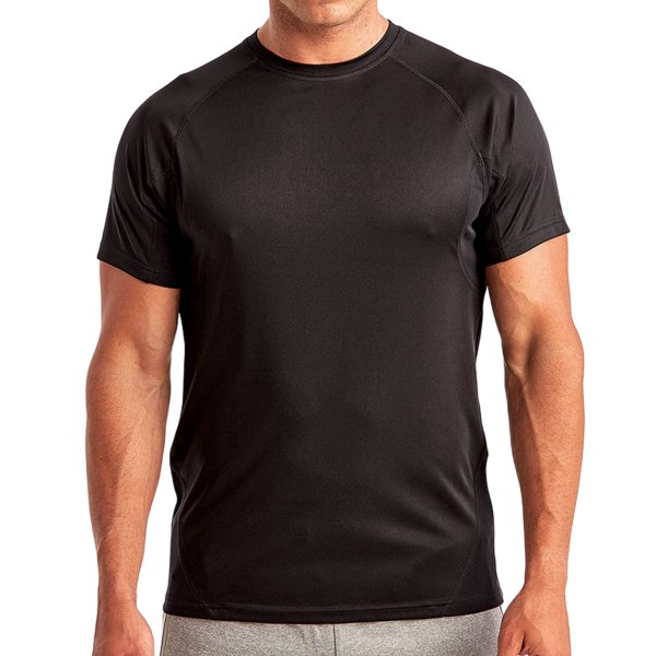 TriDri Unisex Panelled Tech T-Shirt, Black, Front view