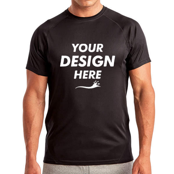 TriDri Unisex Panelled Tech T-Shirt, Black, Front view, Mockup