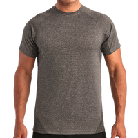 TriDri Unisex Panelled Tech T-Shirt, Black Melange, Front view