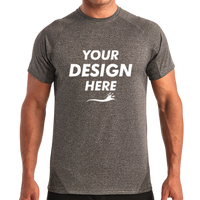 TriDri Unisex Panelled Tech T-Shirt, Black Melange, Front view, Mockup