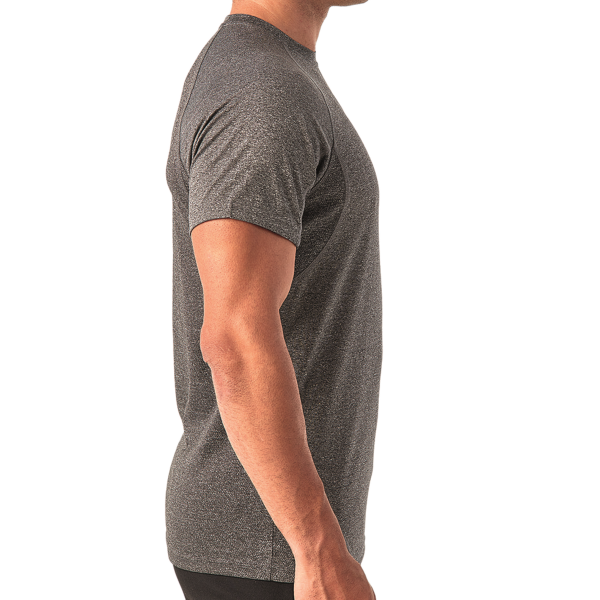 TriDri Unisex Panelled Tech T-Shirt, Black Melange, Right Sleeve view