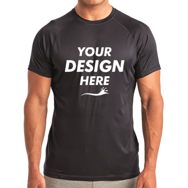 TriDri Unisex Panelled Tech T-Shirt, French Navy, Front view, Mockup