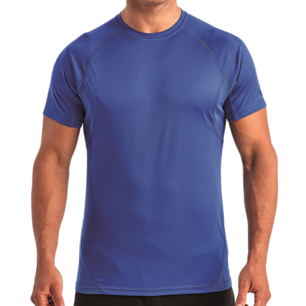 TriDri Unisex Panelled Tech T-Shirt, Royal, Front view