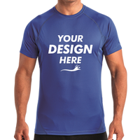 TriDri Unisex Panelled Tech T-Shirt, Royal, Front view, Mockup