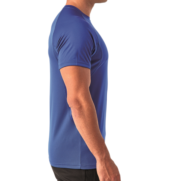TriDri Unisex Panelled Tech T-Shirt, Royal, Right Sleeve view