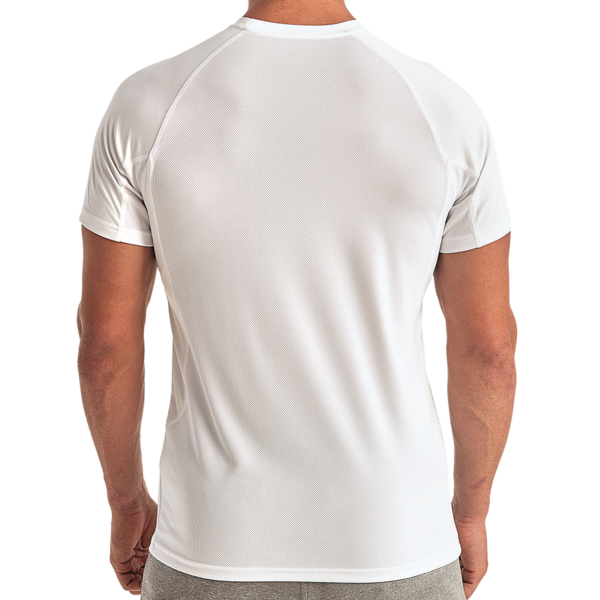 TriDri Unisex Panelled Tech T-Shirt, White, Back view