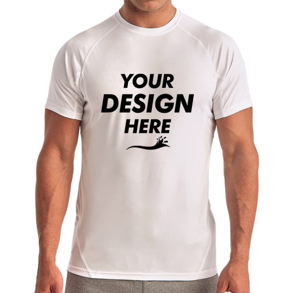 TriDri Unisex Panelled Tech T-Shirt, White, Front view, Mockup