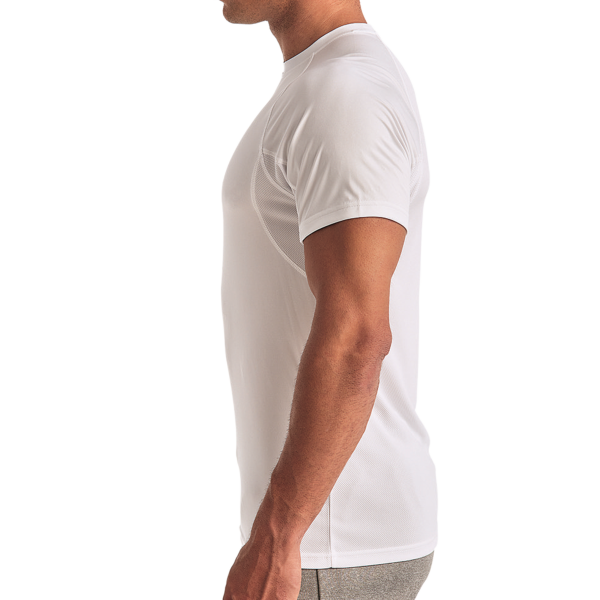 TriDri Unisex Panelled Tech T-Shirt, White, Left Sleeve view