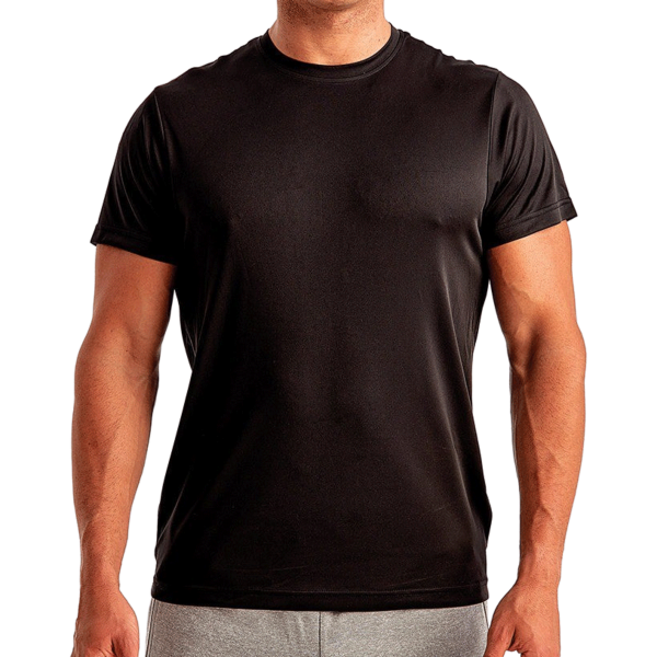 TriDri Unisex Recycled Performance T-Shirt, Black, Front view