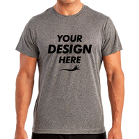 TriDri Unisex Recycled Performance T-Shirt, Black Melange, Front view, Mockup