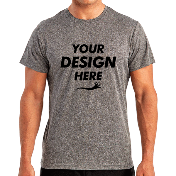 TriDri Unisex Recycled Performance T-Shirt, Black Melange, Front view, Mockup