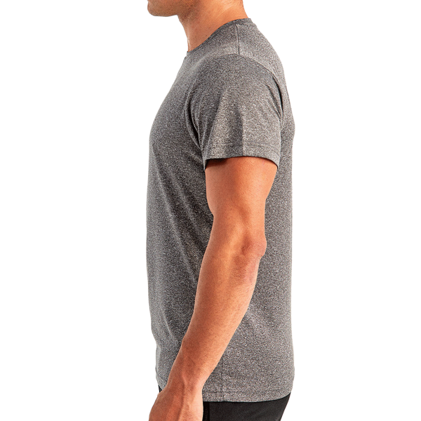 TriDri Unisex Recycled Performance T-Shirt, Black Melange, Left Sleeve view
