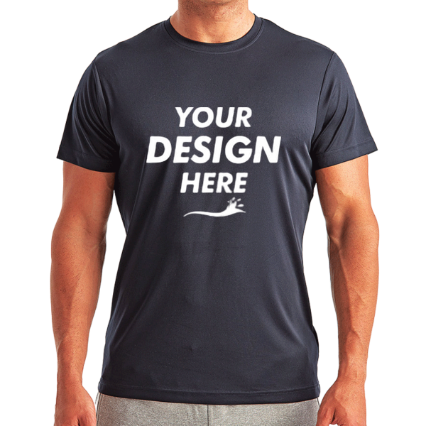 TriDri Unisex Recycled Performance T-Shirt, French Navy, Front view, Mockup