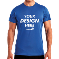 TriDri Unisex Recycled Performance T-Shirt, Royal, Front view, Mockup