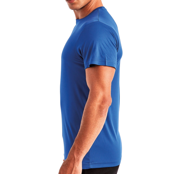 TriDri Unisex Recycled Performance T-Shirt, Royal, Left Sleeve view