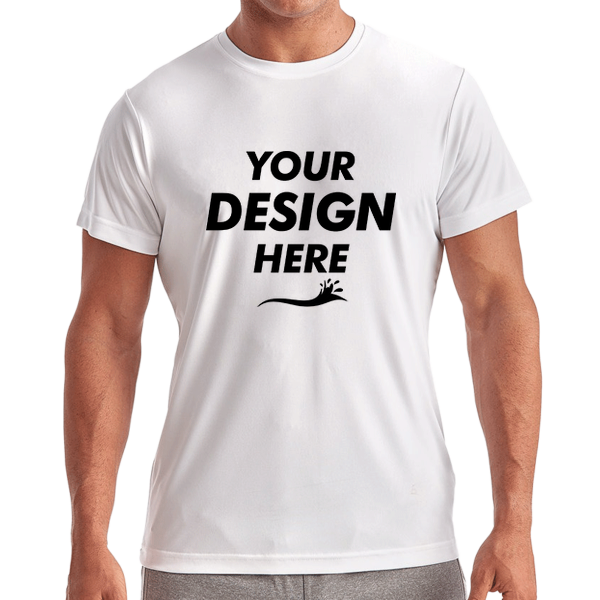 TriDri Unisex Recycled Performance T-Shirt, White, Front view, Mockup