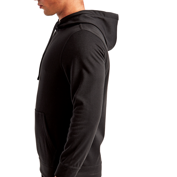 TriDri Unisex Spun Dyed Hooded Sweatshirt, Black, Left Sleeve view