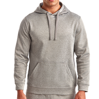TriDri Unisex Spun Dyed Hooded Sweatshirt, Grey Melange, Front view