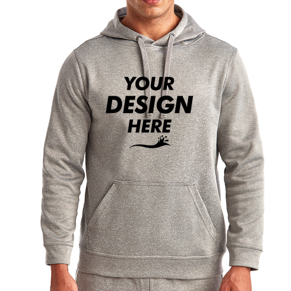 TriDri Unisex Spun Dyed Hooded Sweatshirt, Grey Melange, Front view, Mockup