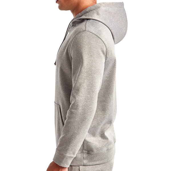TriDri Unisex Spun Dyed Hooded Sweatshirt, Grey Melange, Left Sleeve view