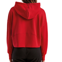 TriDri Women's Alice Half-Zip Hooded Sweatshirt, Fire Red, Back view