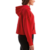 TriDri Women's Alice Half-Zip Hooded Sweatshirt, Fire Red, Right Sleeve view