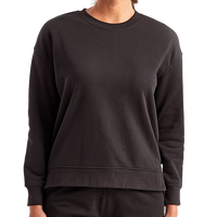 TriDri Women's Billie Side-Zip Crewneck Sweatshirt, Black, Front view