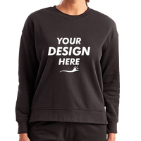 TriDri Women's Billie Side-Zip Crewneck Sweatshirt, Black, Front view, Mockup