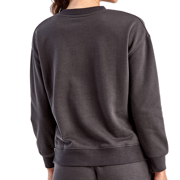 TriDri Women's Billie Side-Zip Crewneck Sweatshirt, Charcoal, Back view