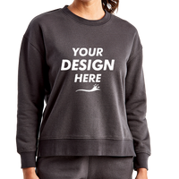 TriDri Women's Billie Side-Zip Crewneck Sweatshirt, Charcoal, Front view, Mockup