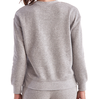 TriDri Women's Billie Side-Zip Crewneck Sweatshirt, Heather Grey, Back view