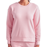 TriDri Women's Billie Side-Zip Crewneck Sweatshirt, Light Pink, Front view
