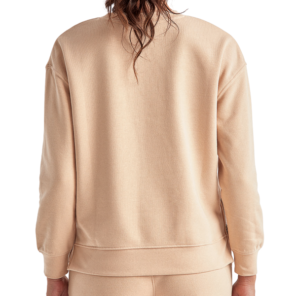 TriDri Women's Billie Side-Zip Crewneck Sweatshirt, Nude, Back view