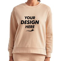 TriDri Women's Billie Side-Zip Crewneck Sweatshirt, Nude, Front view, Mockup