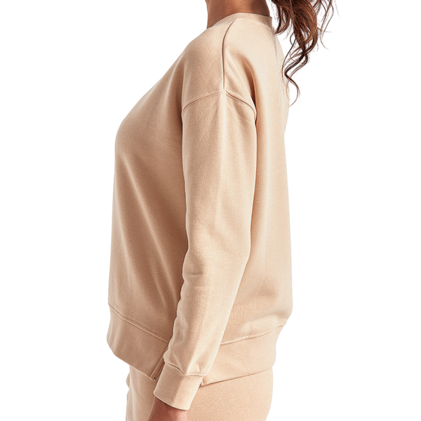 TriDri Women's Billie Side-Zip Crewneck Sweatshirt, Nude, Left Sleeve view