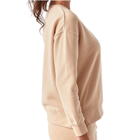 TriDri Women's Billie Side-Zip Crewneck Sweatshirt, Nude, Right Sleeve view