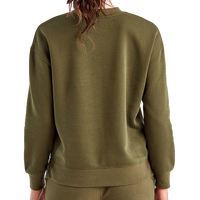TriDri Women's Billie Side-Zip Crewneck Sweatshirt, Olive, Back view