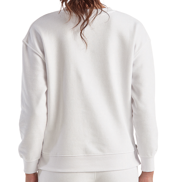 TriDri Women's Billie Side-Zip Crewneck Sweatshirt, White, Back view