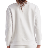 TriDri Women's Billie Side-Zip Crewneck Sweatshirt, White, Back view