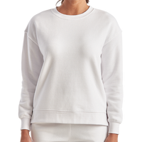 TriDri Women's Billie Side-Zip Crewneck Sweatshirt, White, Front view
