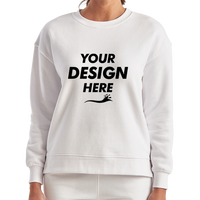 TriDri Women's Billie Side-Zip Crewneck Sweatshirt, White, Front view, Mockup