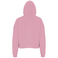 TriDri Women's Cropped Maria Hooded Sweatshirt, Light Pink, Back view