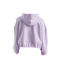 TriDri Women's Cropped Maria Hooded Sweatshirt, Lilac, Back view
