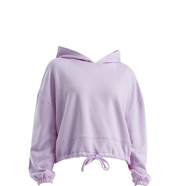 TriDri Women's Cropped Maria Hooded Sweatshirt, Lilac, Front view