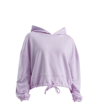 TriDri Women's Cropped Maria Hooded Sweatshirt, Lilac, Front view