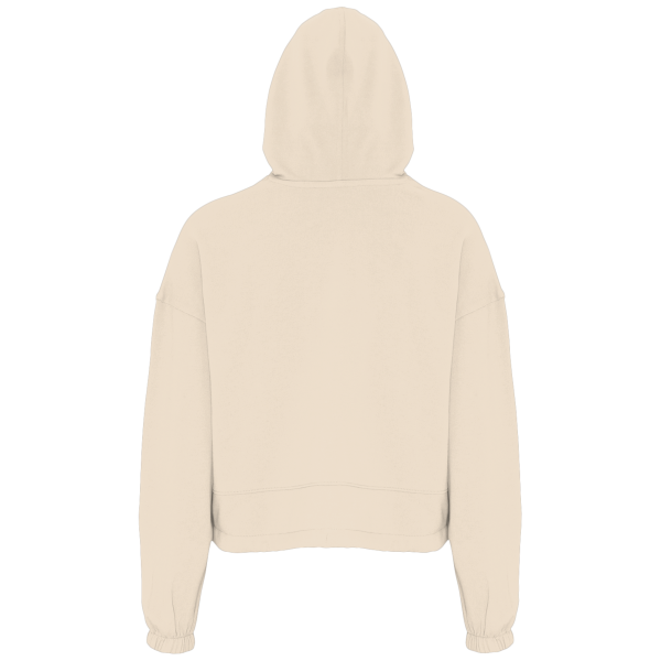 TriDri Women's Cropped Maria Hooded Sweatshirt, Nude, Back view