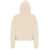 TriDri Women's Cropped Maria Hooded Sweatshirt, Nude, Back view