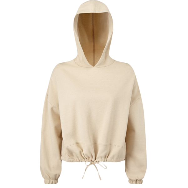 TriDri Women's Cropped Maria Hooded Sweatshirt, Nude, Front view