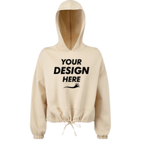 TriDri Women's Cropped Maria Hooded Sweatshirt, Nude, Front view, Mockup