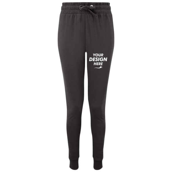 TriDri Women's Fitted Maria Joggers, Charcoal, Front view, Mockup